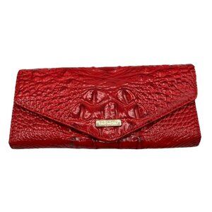 Brahmin Veronica Melbourne Embossed Leather Wallet in Cherry